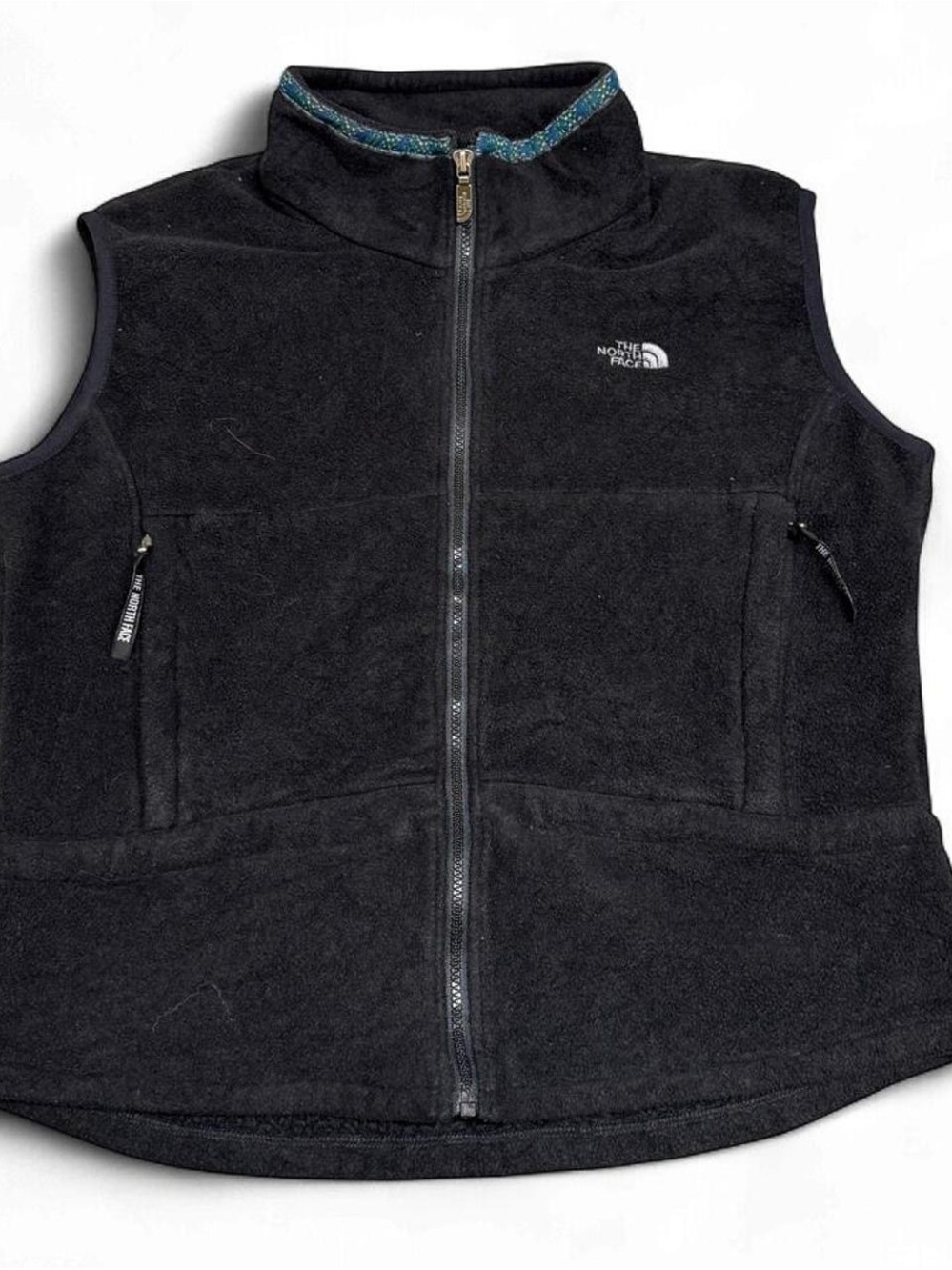 Vintage 90s The North Face Black Fleece Full Zip Vest Made in USA